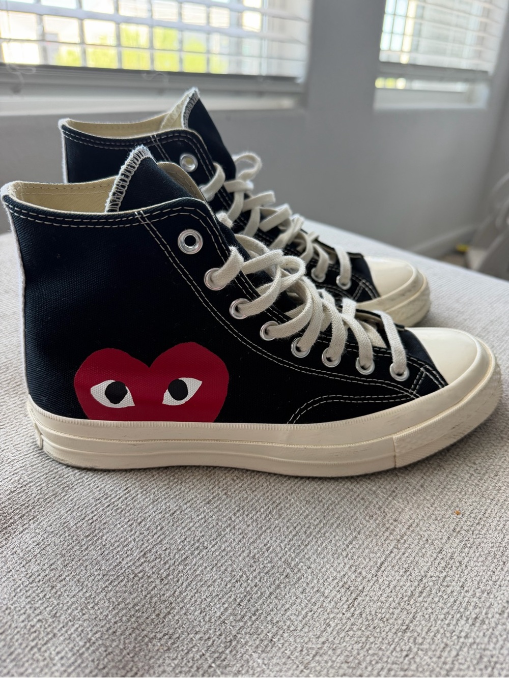 Converse x Comme Des Garcons Big Heart High Top Sneakers Size 9 Women’s 7 Men